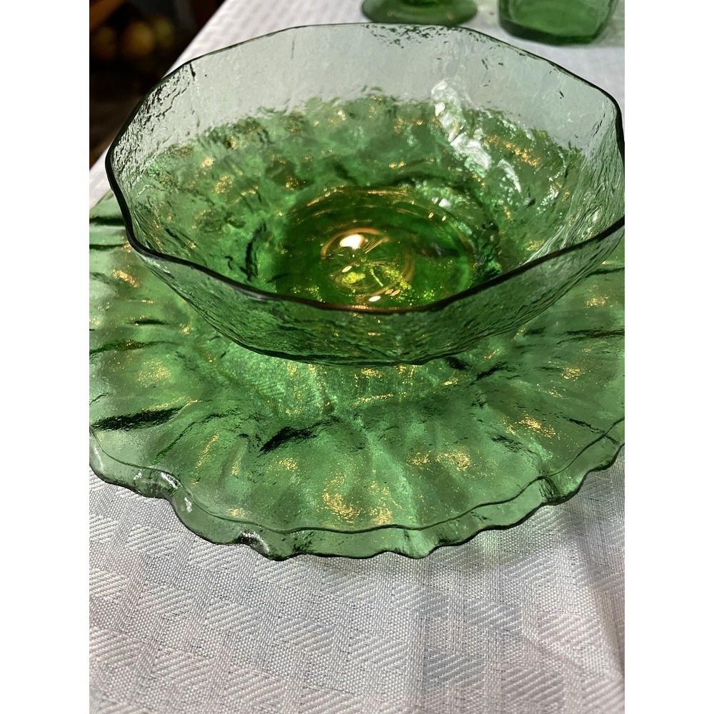 Morgantown crinkle green glasware from West Virginia - Picture 8 of 8